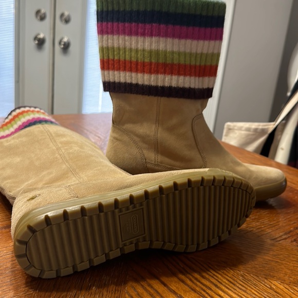 Coach Tatum suede multicolor wool boots sz 9 - Picture 2 of 8